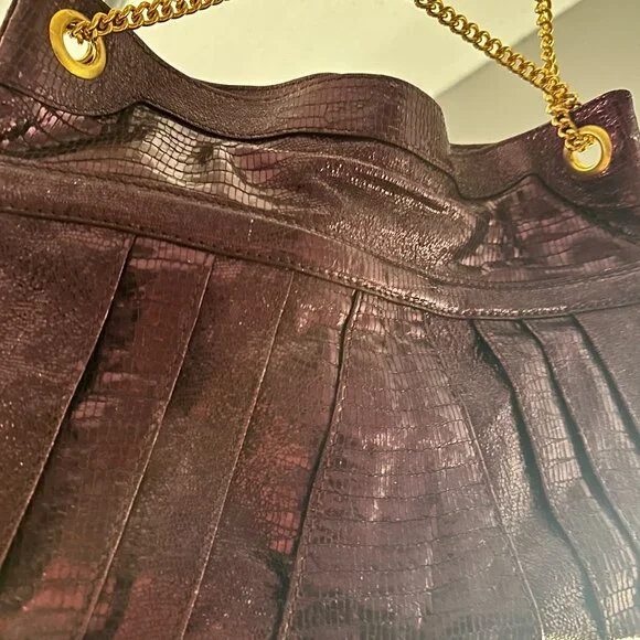 Temperley London Metallic Plum Embossed Leather Chain Shoulder Bag NWOT - Picture 6 of 16